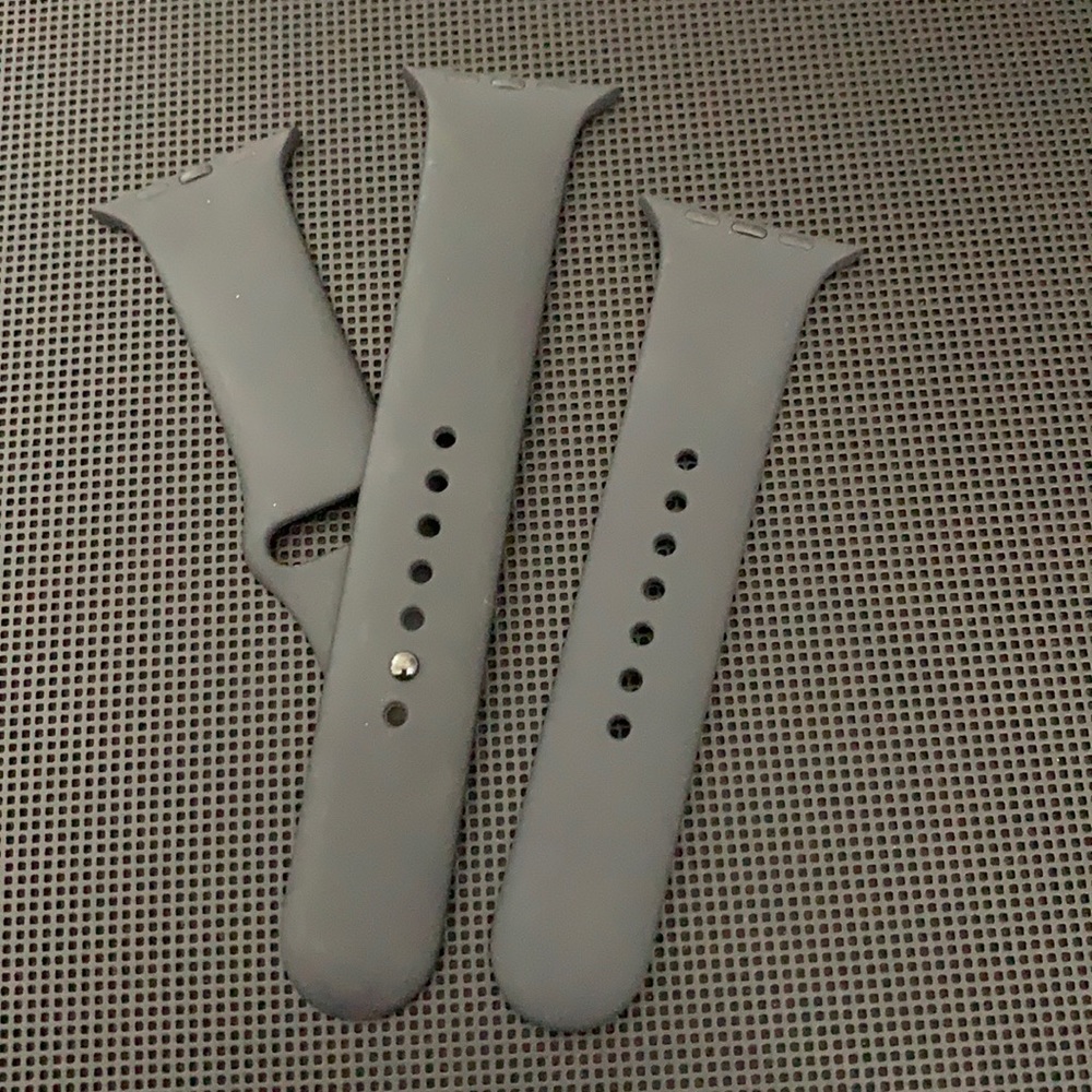 Unisex Black Apple silicone watch band